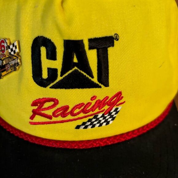 CAT Racing Caterpillar Logo # 95 Snapback hat cap Made in USA with vintage pin - Picture 2 of 7